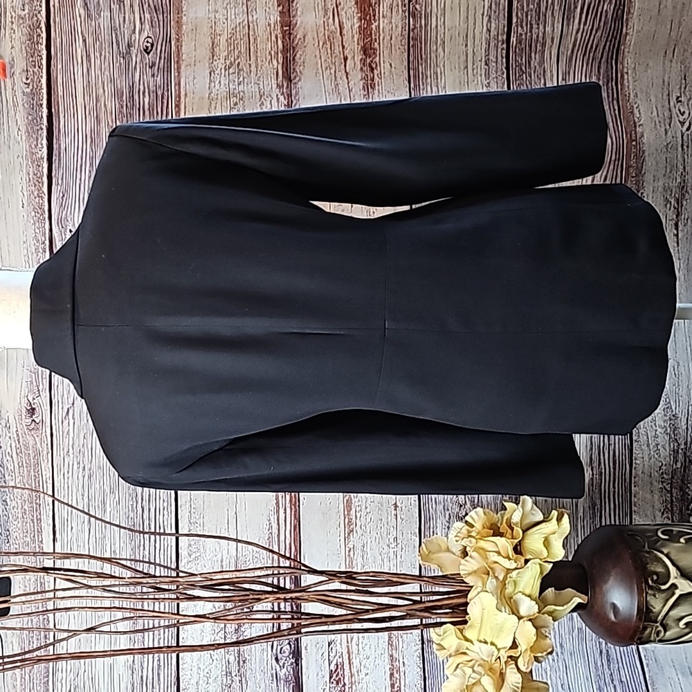 HILLARD & HANSON BLACK LINED PADDED LONG SLEEVE DRESS JACKET - Picture 5 of 10